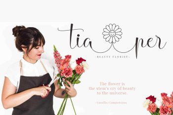 flowers calligraphy font