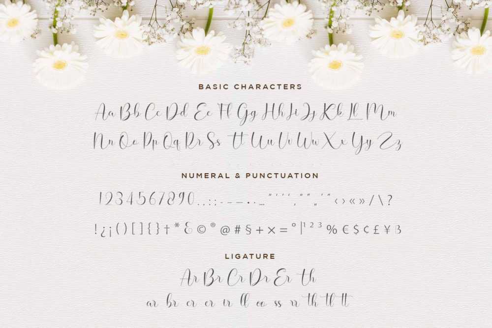 flowers calligraphy font